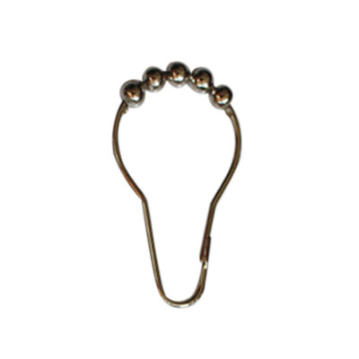 

24pcs 5 Roller Balls Shower Curtain Hooks Non Friction Sliding Kitchen Bathroom Bath Metal Curtain Ring