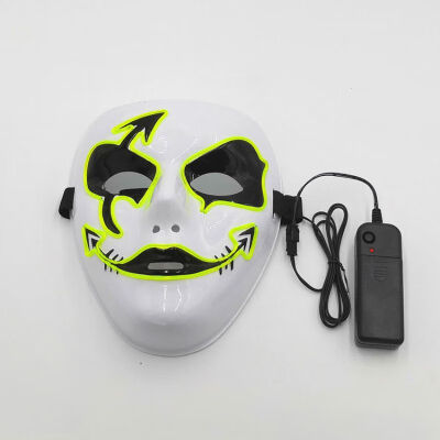 

Halloween Glowing Mask Ghost Face Mask Hand-painted Glowing Mask Cosplay Party Scary Mask Glow In Dark Masquerade Decoration