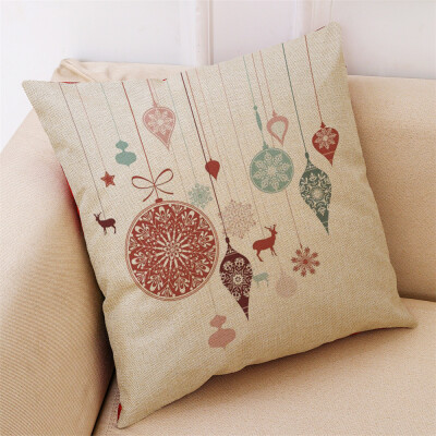 

Siaonvr New Christmas Cotton Linen Pillow Case Sofa Cushion Cover Home Decor