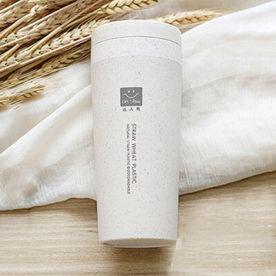 

Toponeto Kitchen Wheat Straw Double Insulated Gift Mug Tumbler With Lid Eco-friendly
