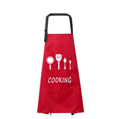 

Adjustable Kitchen Cooking Apron Brief Water Oil Proof Apron for Women Nordic Chef Apron Bib Pocket Knife Fork Printed Aprons