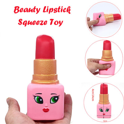 

Siaonvr Hot Soft Beauty Lipstick Slow Rising Squeeze Relieve Stress Toy
