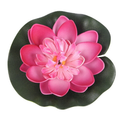 

5PCS Artificial Lotus Water Lily Floating Flowers with Leaves for Home Garden Pond Aquarium Wedding Holiday Party Garden Decor