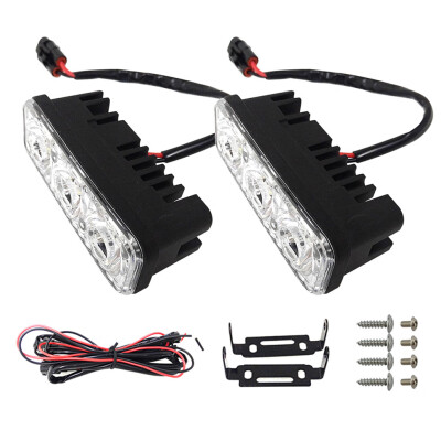 

2Pcs Waterproof Car High Power LED Daytime Running Lights with Lens DC 12V 6000K 6 LED Replacment