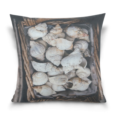 

Throw Pillow Case Decorative Pillow Covers 16 X 16 inch Seashells Pattern Pillowcase