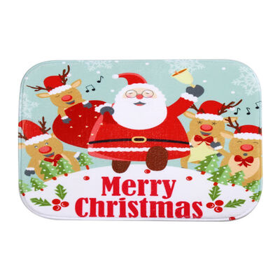 

Merry Christmas Floor Mat Doormat Carpet anti-skid Non-woven Fabric Mat Christmas Decoration Supplies