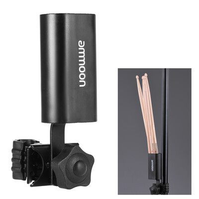 

ammoon Adjustable Multi-functional Clamps Clip-on Drum Stick Holder Keeper Box Case Container Metal Black
