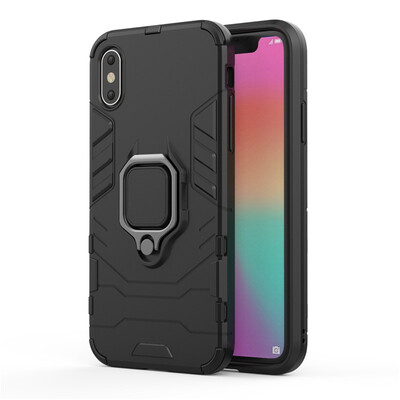 

Car Holder Stand Case For iPhone XS Max Back Cover Magnetic Bracket Finger Ring Celulars Fecoprior