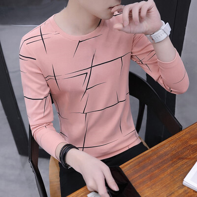 

Mens Printed Long Sleeve Tops Round Neck Plus Size Slim Fit Pullover T-shirts