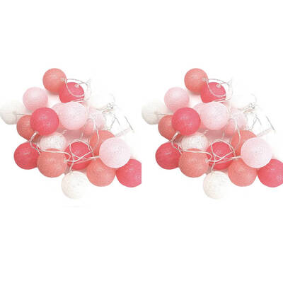 

2pcs 15m Cotton Ball Battery LED Light String Lovers Wedding Party Bedroom Decoration Lamp