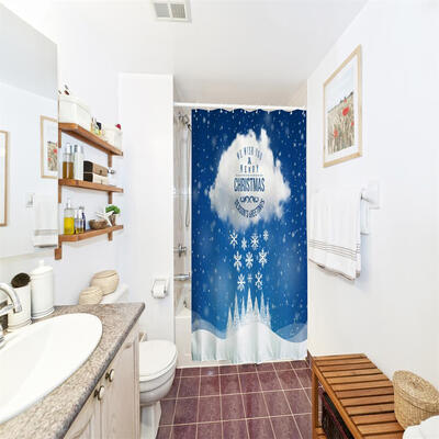 

Cloud&Snow Polyester Shower Curtain Bathroom Curtain High Definition 3D Printing Water-Proof