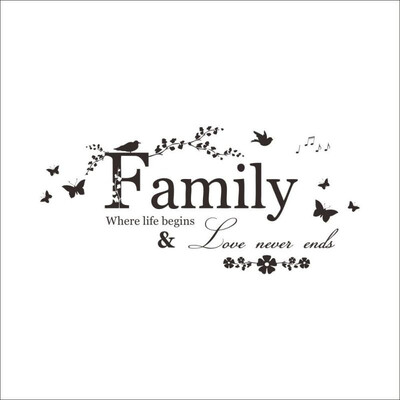 

DIY Family Letter Quote Removable Vinyl Decal Art Mural Home Living Room Decor Wall Stickers