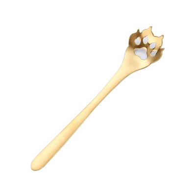 

Cute Stainless Steel Kitty Cat Claw Coffee Spoon Stirring Mug Spoon Teaspoon Tea Cake Dessert Spoon Long Handle Tableware