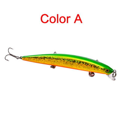 

10 color Fishing Bait Minnow Lures 135g-048oz125cm-492" Fishing Lure 8 Hook Fishing Tackle DW-418