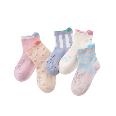 

5 Pairs Mesh Thin Cotton Toddler Boy Kids Girl Socks Baby Girls Socks Baby Cute Soft Cartoon Socks