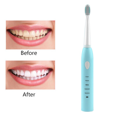 

AZ-3 Pro Sonic Electric Toothbrush USB Charger Rechargeable Interdental Brush 4 Replacement Heads 5 Cleaning Modes Useful