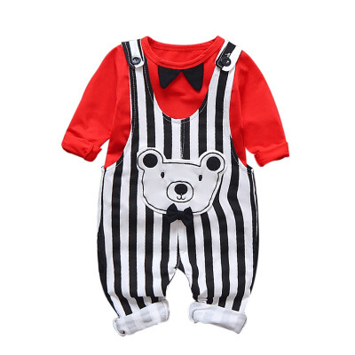 

2019 Autumn Girl Boy Clothing Sets Baby Clothes Suits Infant Lapel T Shirt Smiley Face Strap Jeans Kid Child Clothes