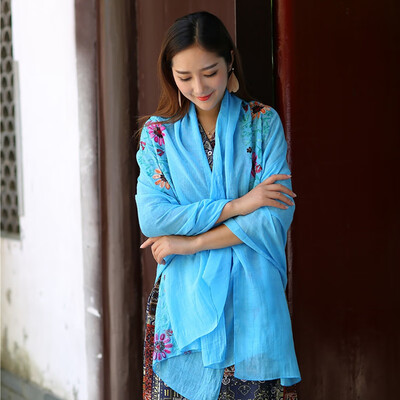 

New Arrival Bohemian Beach Flowers Printed Chiffon Scarf Long Scarves For Women Wrap Shawl Stole