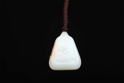 

WANYANSHAOHUA Xinjiang Hetian seed material sheep fat white jade pendant 18329-16959