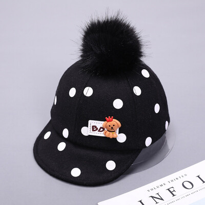 

Baby Cap Small Dog Printed Casual Fashion Baby Polka Dot Printing Hats Kids Toddler Cute Cartoon Visors Childrens Caps Soft
