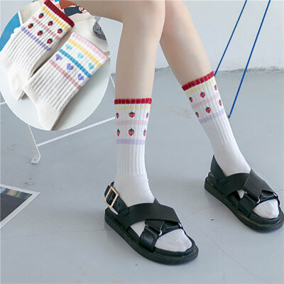 

Harajuku Strawberry Cute Women Kawaii Socks Autumn Winter Ladies Preppy Skateboard Tide Ankle Socks
