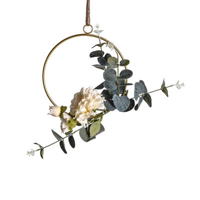 

Wrought Iron Geometric Wreath Wall Hanging Decoration Floral Hoop Wreath For Wedding