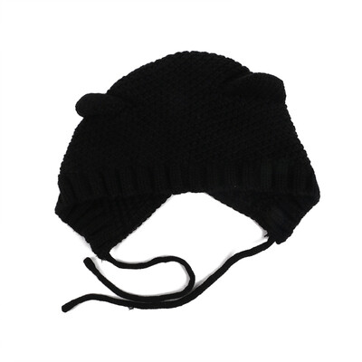 

Hat Female Autumn Winter Korean Edition Chao Wool Cap Simple Lovely Cat Ear Knitted Cap Student Pure Color Warm Ear Cap