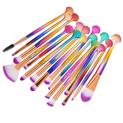 

SHOUHENGDA 16Pcs Shell Design Colorful Power Foundation Eye Shadow Lip Contour Blending Cosmetics Makeup Brushes Tool Kits