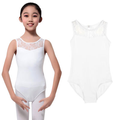 

Girls Lycra Lace Bodysuit Dance Leotard with Open Back Ballet Dancewear Ladies Costumes