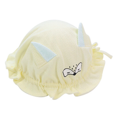 

Baby spring hat new baby cartoon lace head cap fishing cotton soft bow-knot adjustable hat for 0-3M
