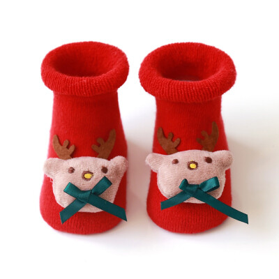 

Cotton Baby Girls Boys Kids Socks Spring Winter Autumn Children Cartoon Terry Elk Santa Claus Christmas Baby Socks