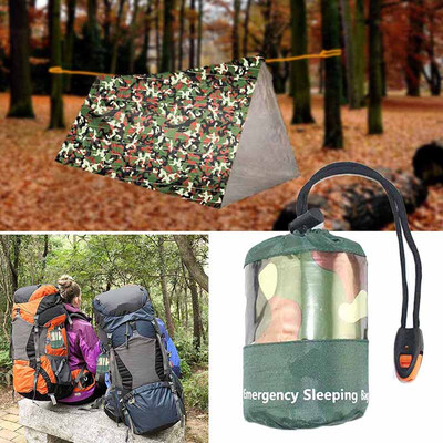 

Camouflage Waterproof Reusable Emergency Sleeping Bag Thermal Survival Camping