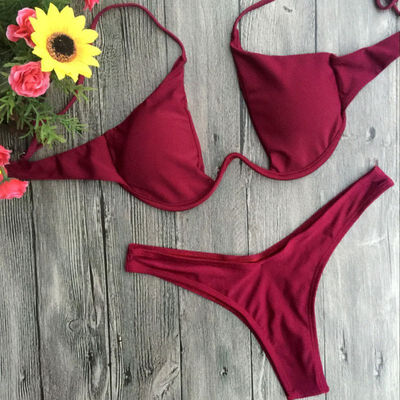 

Womens Swim Sexy Suits Two Piece Bathing Female Suits Black Red Blue 3 Colors Ladies Suit Comfortable Swim Clothing