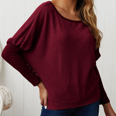 

Womens Fashion Sweaters Sexy Off Shoulder LANTERN Sleeve Sweater Ladies Knitted Jumper Pullover Top Autumn Winter Sweat