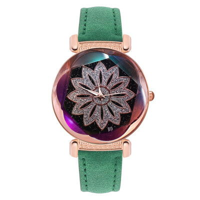 

Women Quartz Magnet Buckle Starry Sky Flower Watch Luxury Ladies Stainless Steel Quartz Watch Lady Wristwatch Decoration