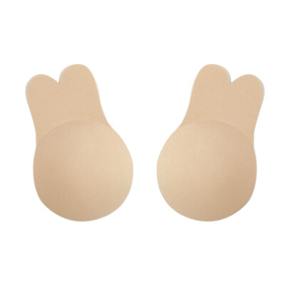 

2PcsPair Women Cute Rabbit Ear Invisible Bra Lifting Chest Stickers Breathable Bio-Silicone Nipple Cover Anti-Sagging Chest Pad