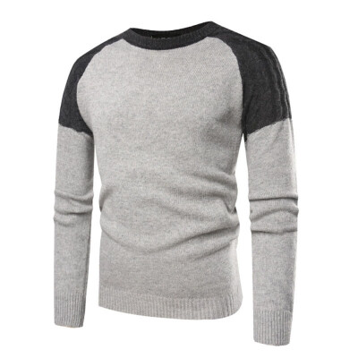 

Mens Ribbed Knitted Pullover Sweater Color Block Comfort Twisted Long Sleeves Sweaters