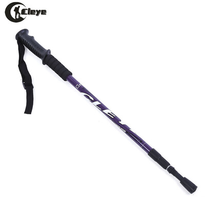 

CLEYE 3 Joint Aluminum Alloy Anti-shock Trekking Straight Shank Alpenstock Climbing Pole Crutch