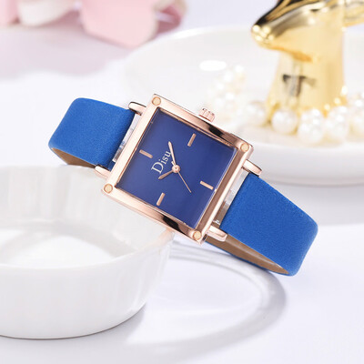 

〖Follure〗Simple Fashion Printed Strap With No Digital Square Dial Ladies Quartz Watch