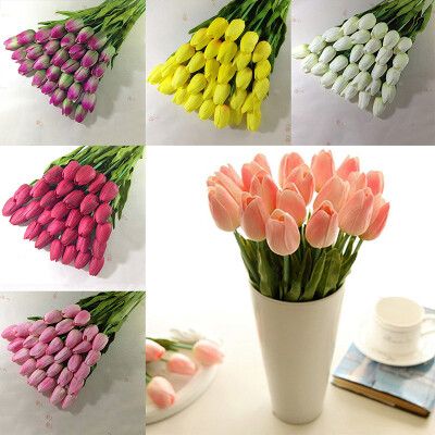 

1 Bouquet 10 Heads Fake Tulip Artificial Silk Flower Rose Bouquet Home Office Wedding Decor Artificial Flowers