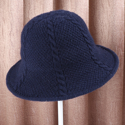 

East rhyme new autumn&winter ladies wool knitted twist wool hat warm fashion solid color leisure fisherman hat