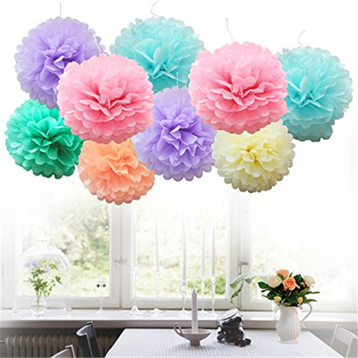 

Toponeto 9pcs Tissue Paper Pompoms Flower Balls Fluffy Christmas Wedding Party Decoration
