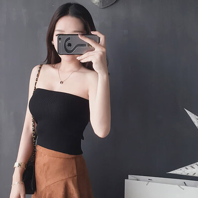 

Sexy Solid Color Camisole Slim Top Slimming Simple Bottoming Shirt Wrapped Chest Top