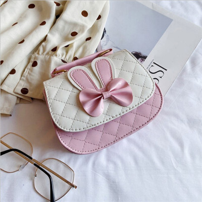 

Cute kid mini purse handbag patchwork bow rabbit ear bags for girls messenger bag