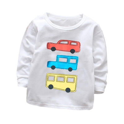 

Casual Boys Girls Autumn Spring Cartoon Cotton T-shirt Children Clothes Baby Long Sleeve Tops Tees Blouse