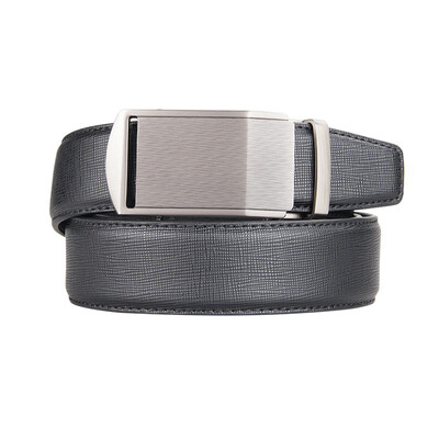 

BPSTAR Mens Automatic Buckle Genuine Leather Mens Ratchet Holeless Belt Business High Quality Mens Real Belt for Pants