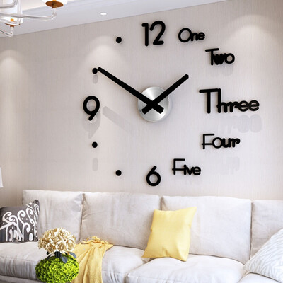

Modern DIY Big Number 3D Wall Clock Modern Design 3D Wall Sticker Home Decoration