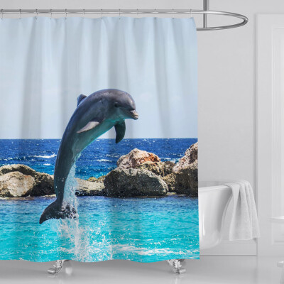 

Toponeto New Waterproof Shower Curtain with 12 Hooks 3D Printed Bathroom Polyester