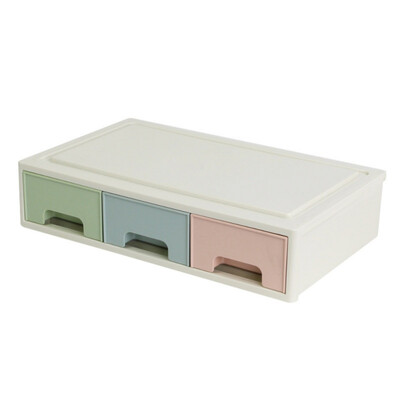 

Household Desktop Sundries Cosmetic Plastic Makeup Organizer Make Up Brush Storage box with Drawer Cotton Swabs Stick Storage