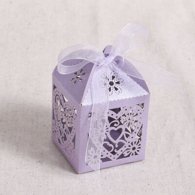 

Newest Paper 50Pcs Laser Cut Cake Candy Gift Boxes Wedding Favors Baby Shower Boxes U74